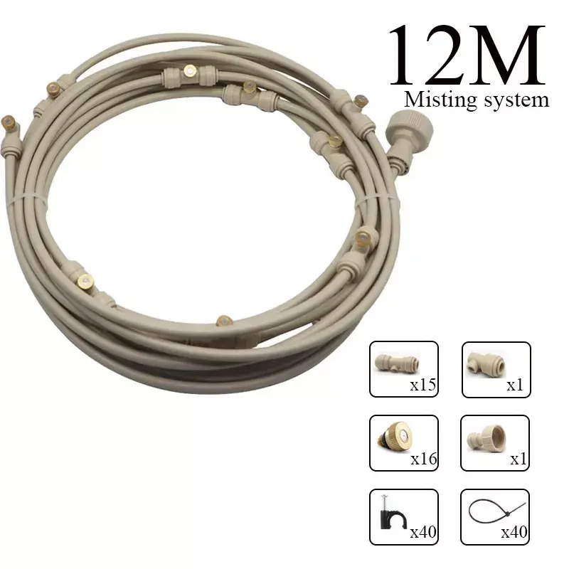 Thumbnail: Water Pipe Misting Cooling Fog Hose Tube System Kit for Greenhouse Irrigation