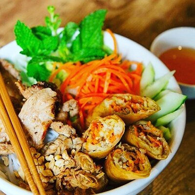 grilled pork & eggroll
