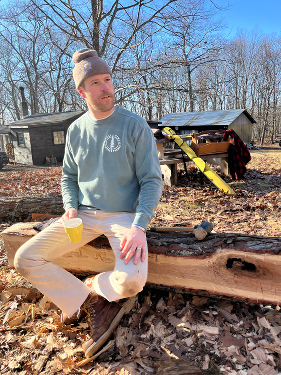 Coffee break from hand hewing