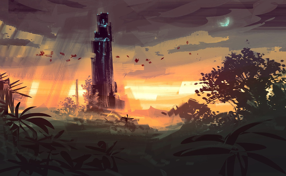 Esboço do prédio da S.A.R.A.H, por nosso ilustrador Kauê Daiprai