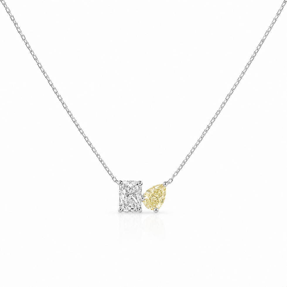 Bloom Necklace with white and fancy yellow lab-diamonds