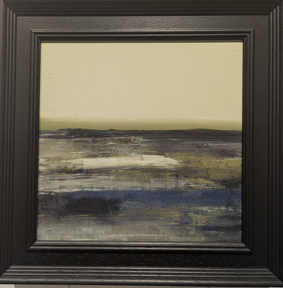 Peat & Gorse II - Framed Natural Paint on Linen (39x39)