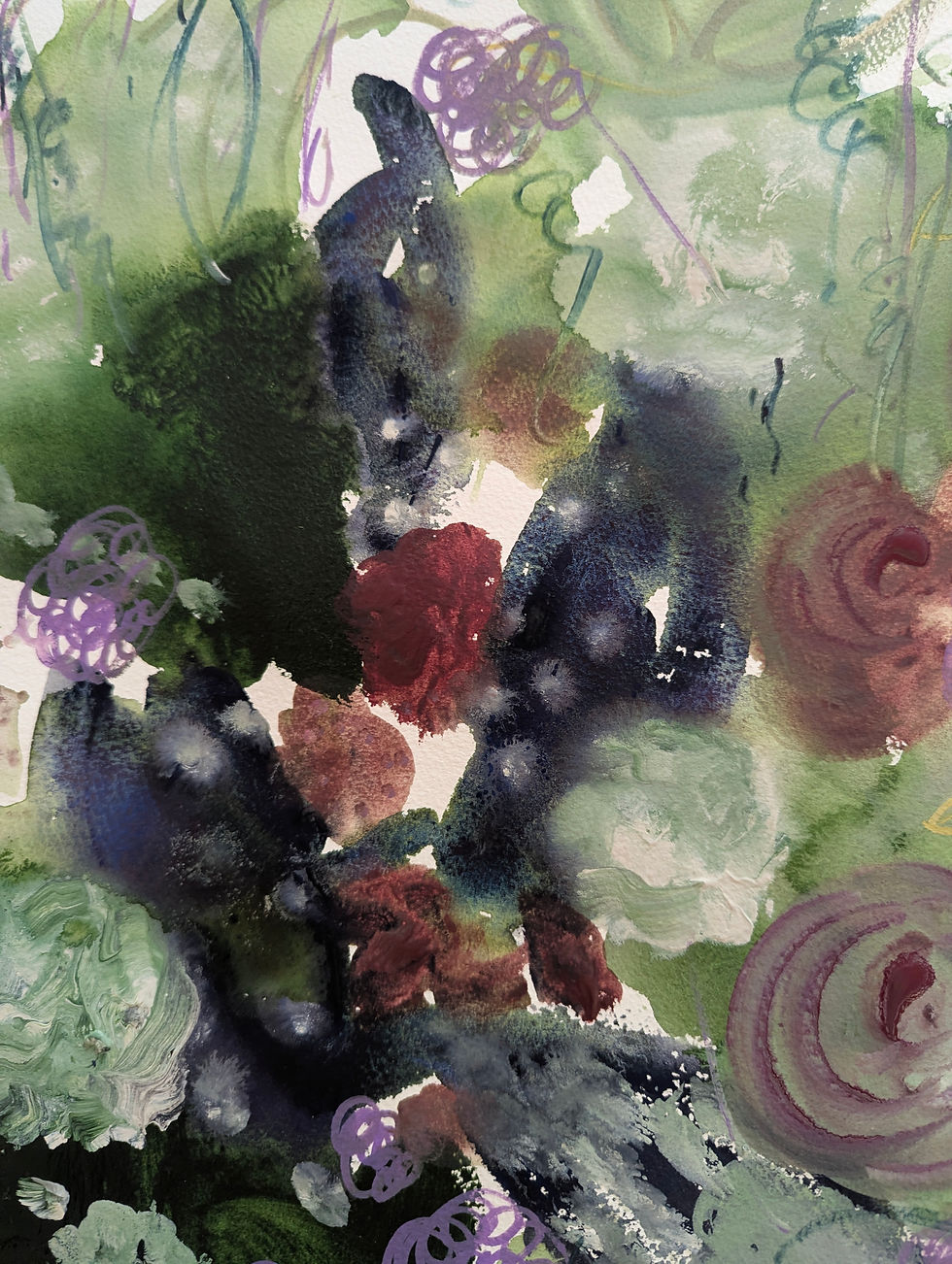 Thumbnail: Seed Pod & Peony - Watercolour on Arches Paper (41x65cm)