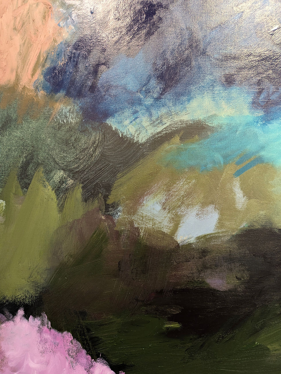 Thumbnail: Heather & Gorse - Oil & Pigment on Linen (100x100cm)