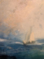 Thumbnail: Sail Away - Oil & Gold Leaf on Linen (38x38cm)