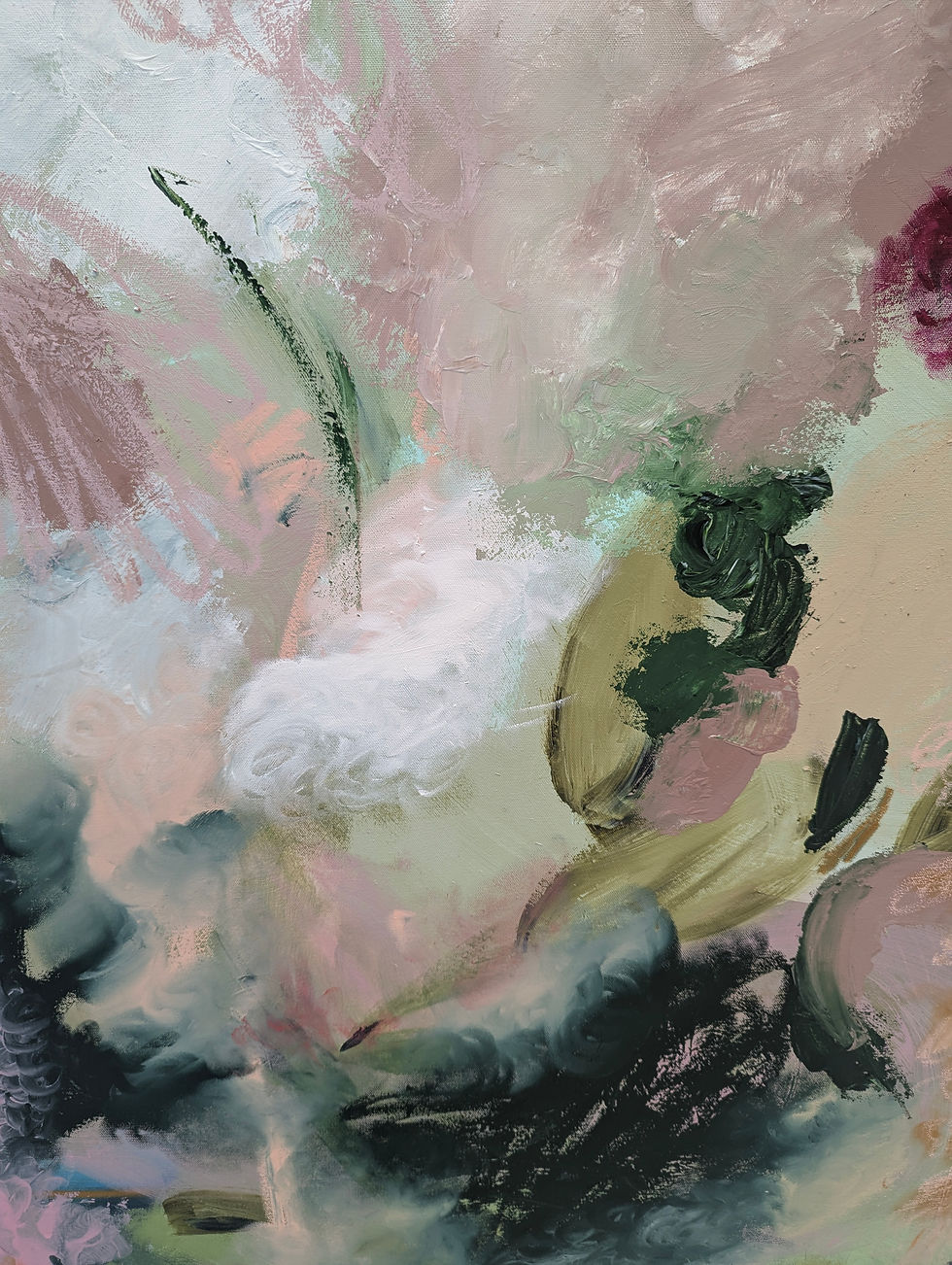 Thumbnail: Super Flora 1 - Oil, Pigment & Gouache on Canvas (150x100x3cm)