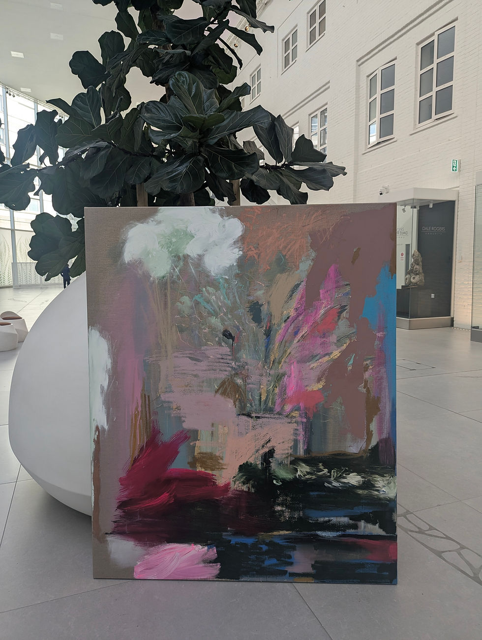 Thumbnail: Super Flora Rose - Oil, Pigment, 24ct Leaf & Cold Wax on Irish Linen (160x130cm)