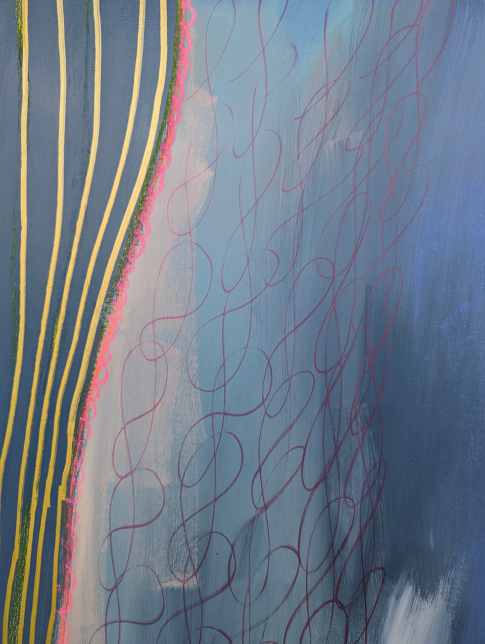 Thumbnail: Celebrating Vessels - Acrylic & 24-Carat Gold Leaf on Linen (160x140cm)
