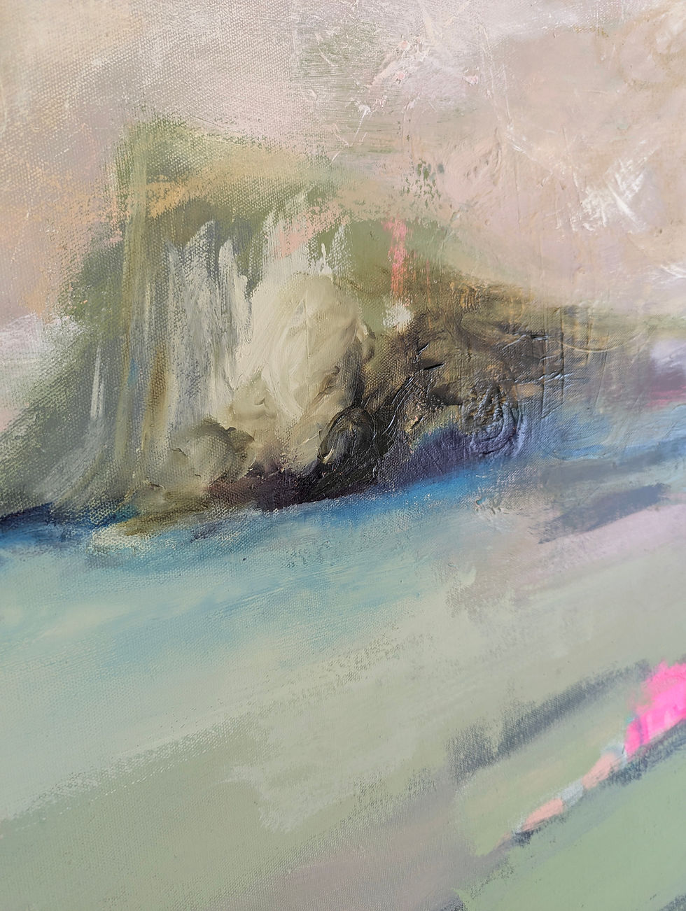 Thumbnail: Glimpse The Sea - Oil, Pigment & Natural Paint on Canvas (100x150cm)