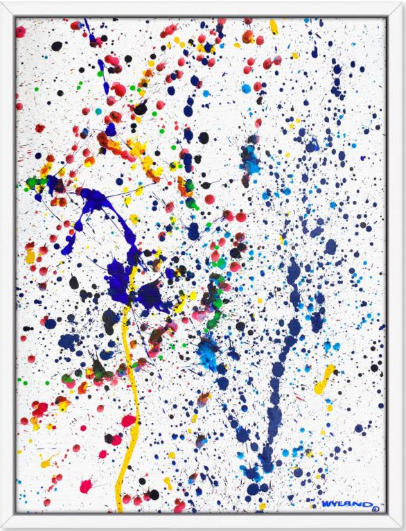 Wyland, "Untitled Abstract" Framed Original Painting on Canvas, Hand Signed