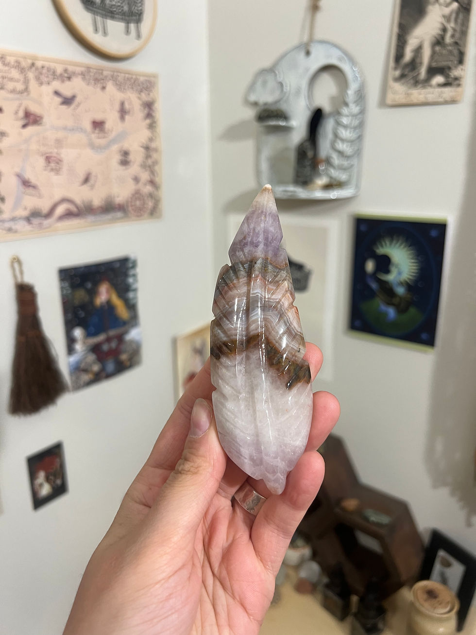 Thumbnail: Amethyst/Agate Feather “A”