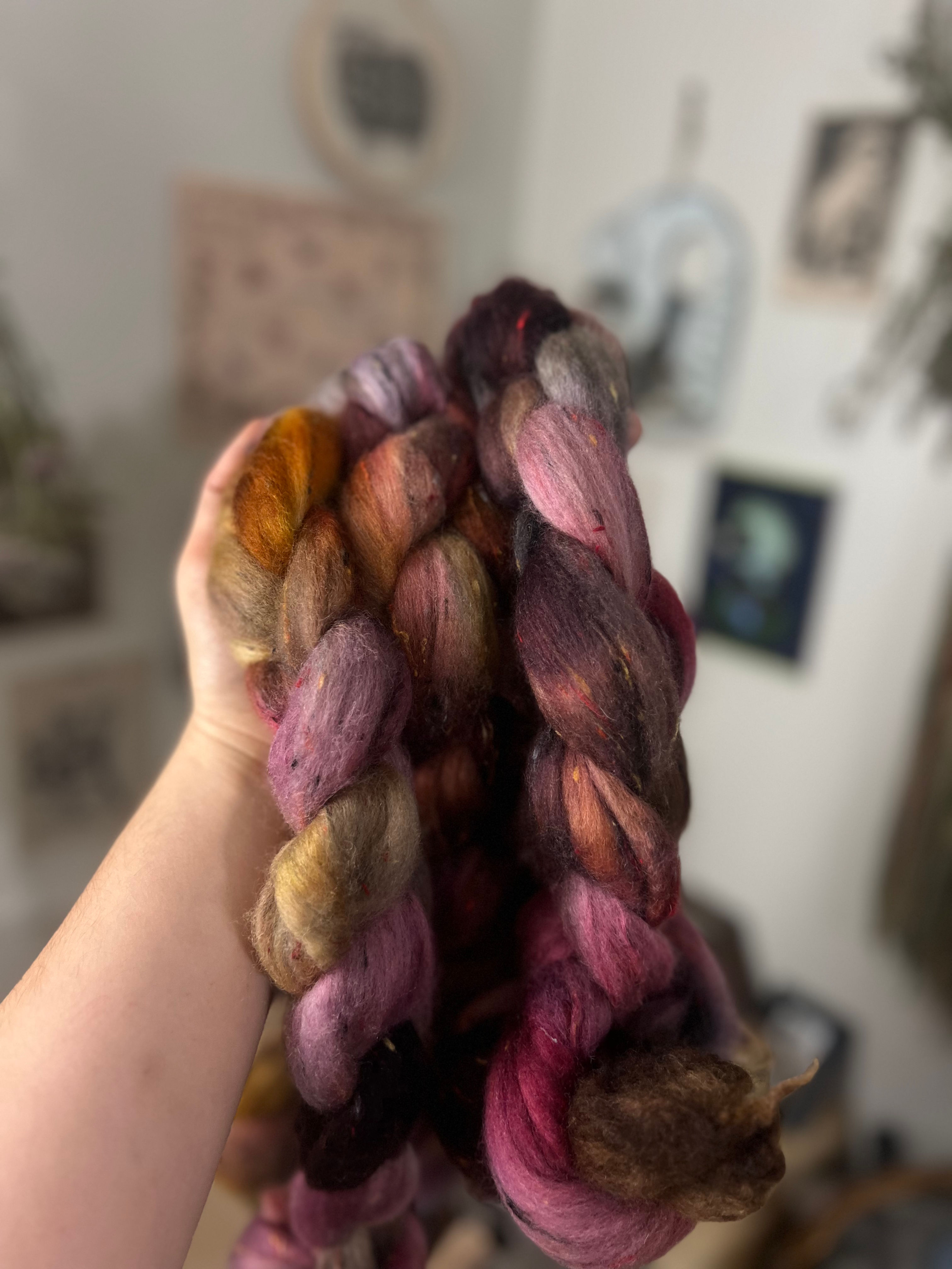 “Raspberry Thicket” on Polwarth Tweed