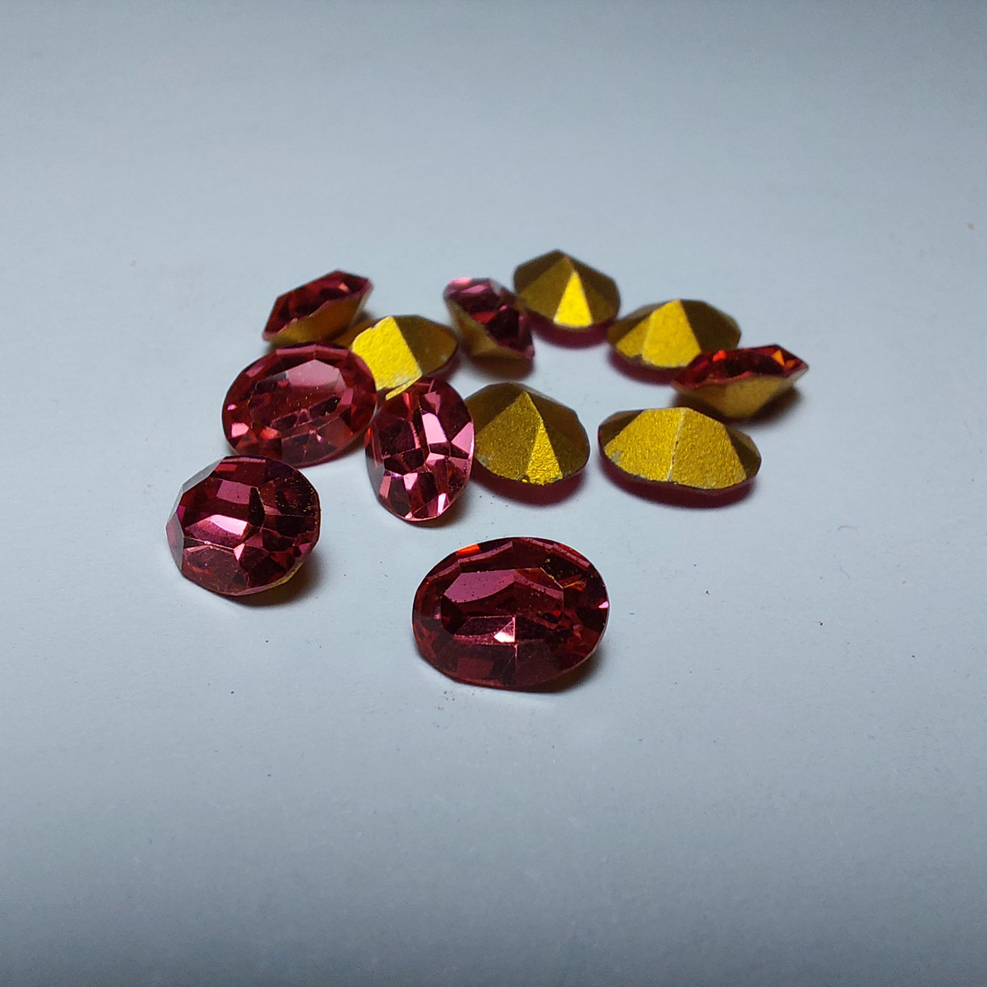 Glasschliffsteine oval 7x5 mm rose