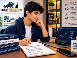 Chart Education student learning stock market analysis and trading through practical market education