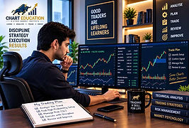 Chart Education aspiring trader learning technical analysis, trading strategies and risk management