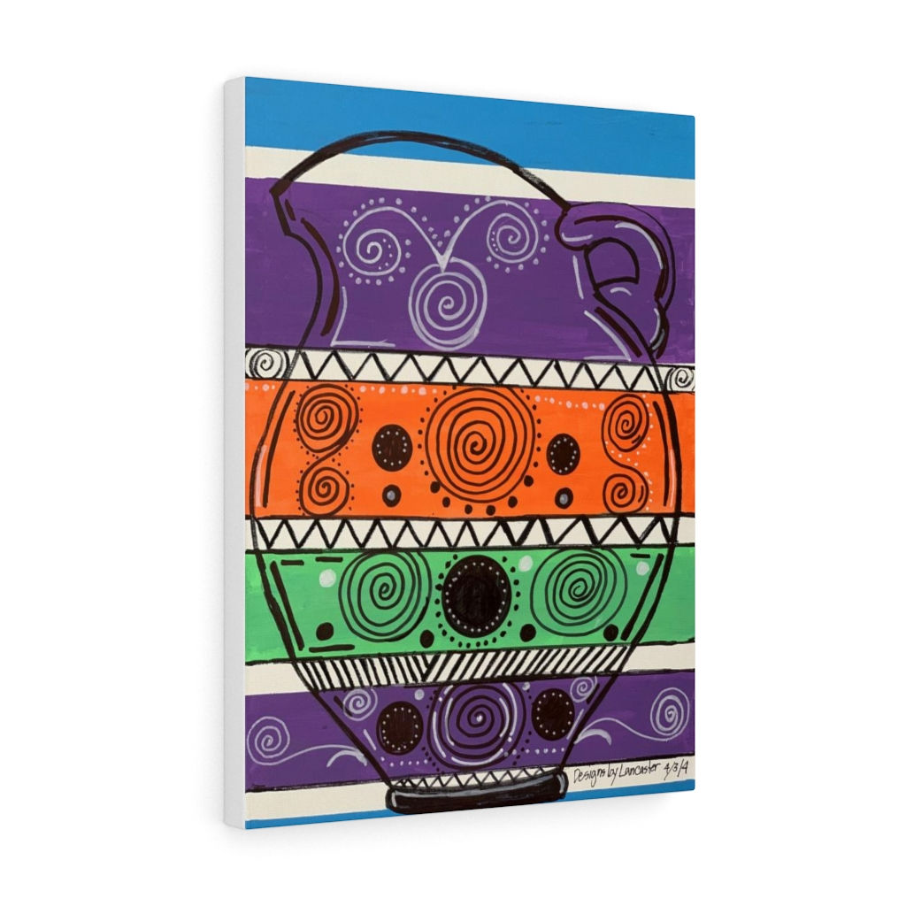 African Vase-Satin Canvas, Stretched