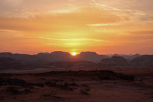Sunset in Wadi Rum from Bedouin camp