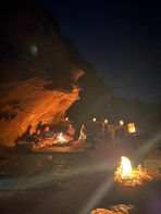View of night in Wadi Rum from cave
