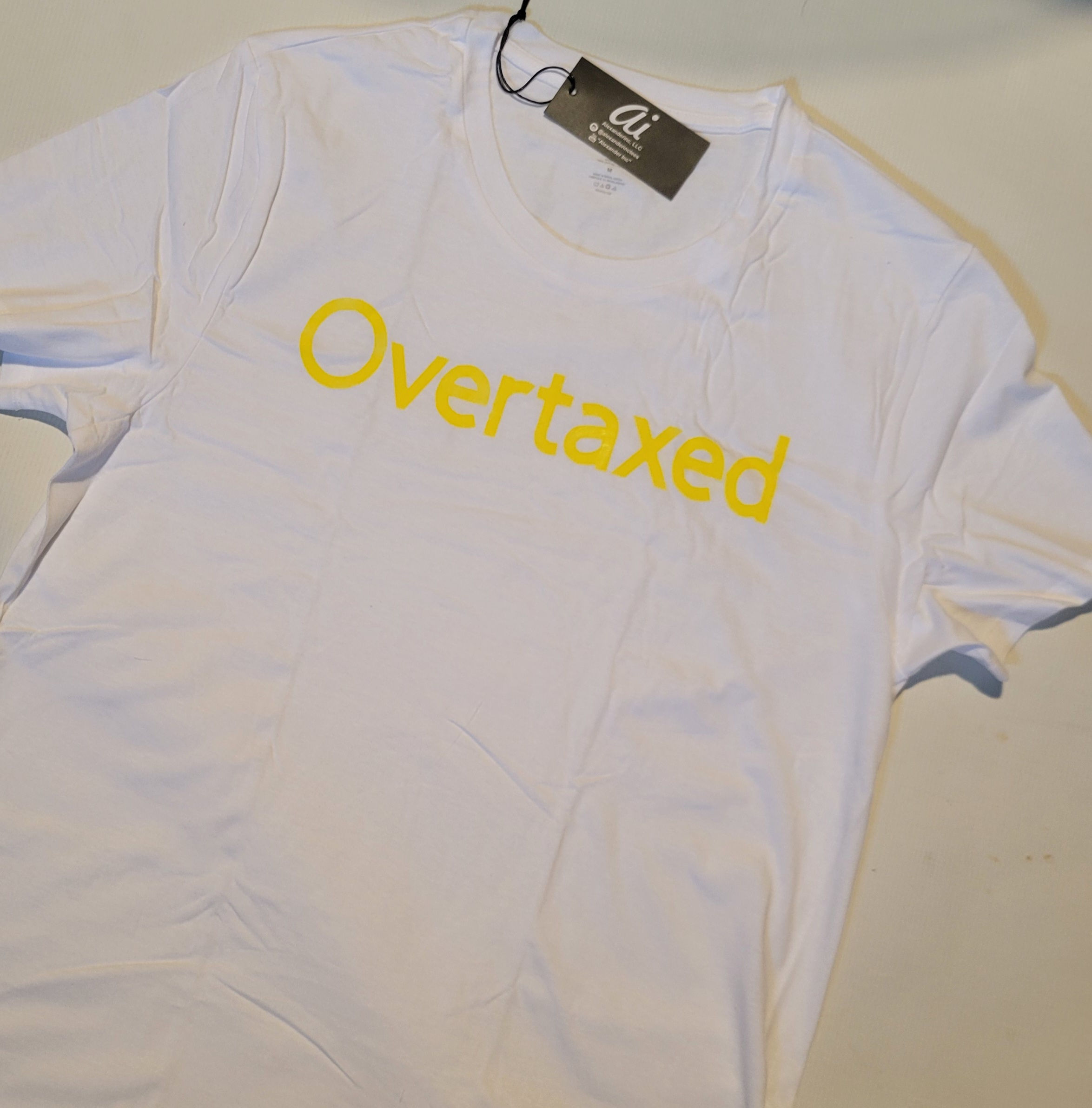 OVERTAXED tee white/yellow 