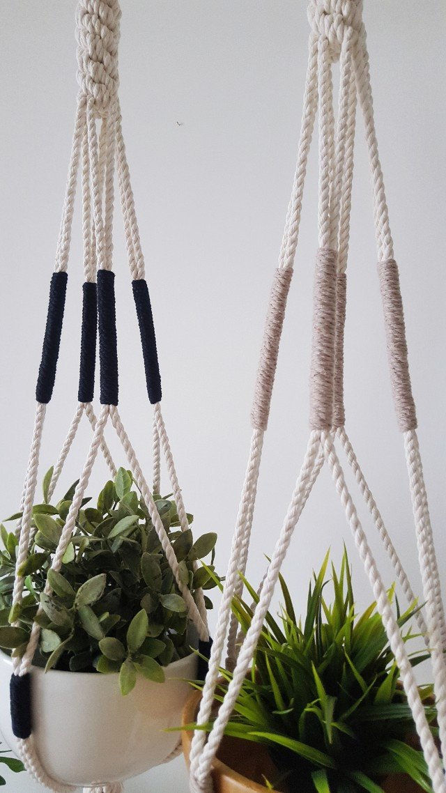 Thumbnail: Macrame Plant Hanger, Hanging Planter, Color Block