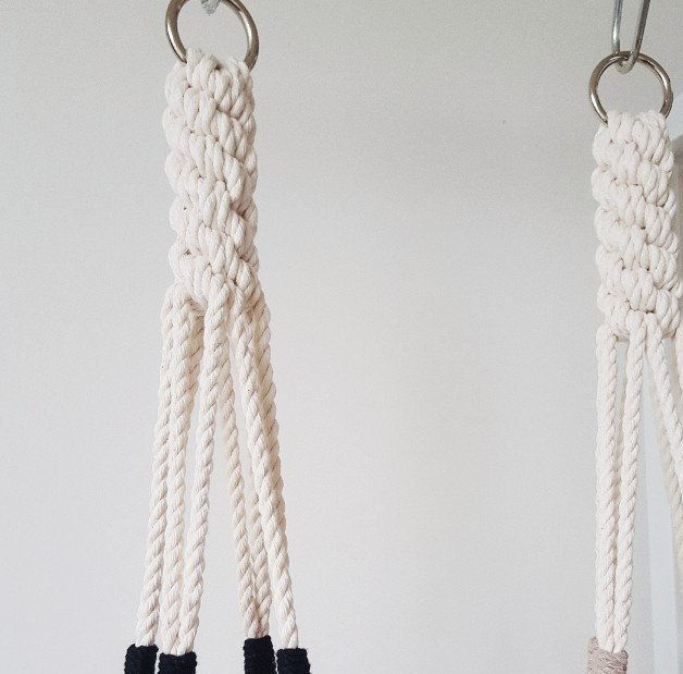 Thumbnail: Macrame Plant Hanger, Hanging Planter, Color Block