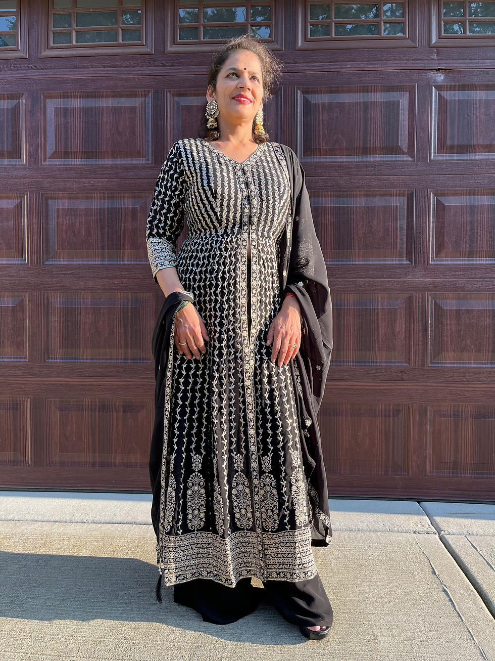 Thumbnail: Gold Embroidered Black Suit