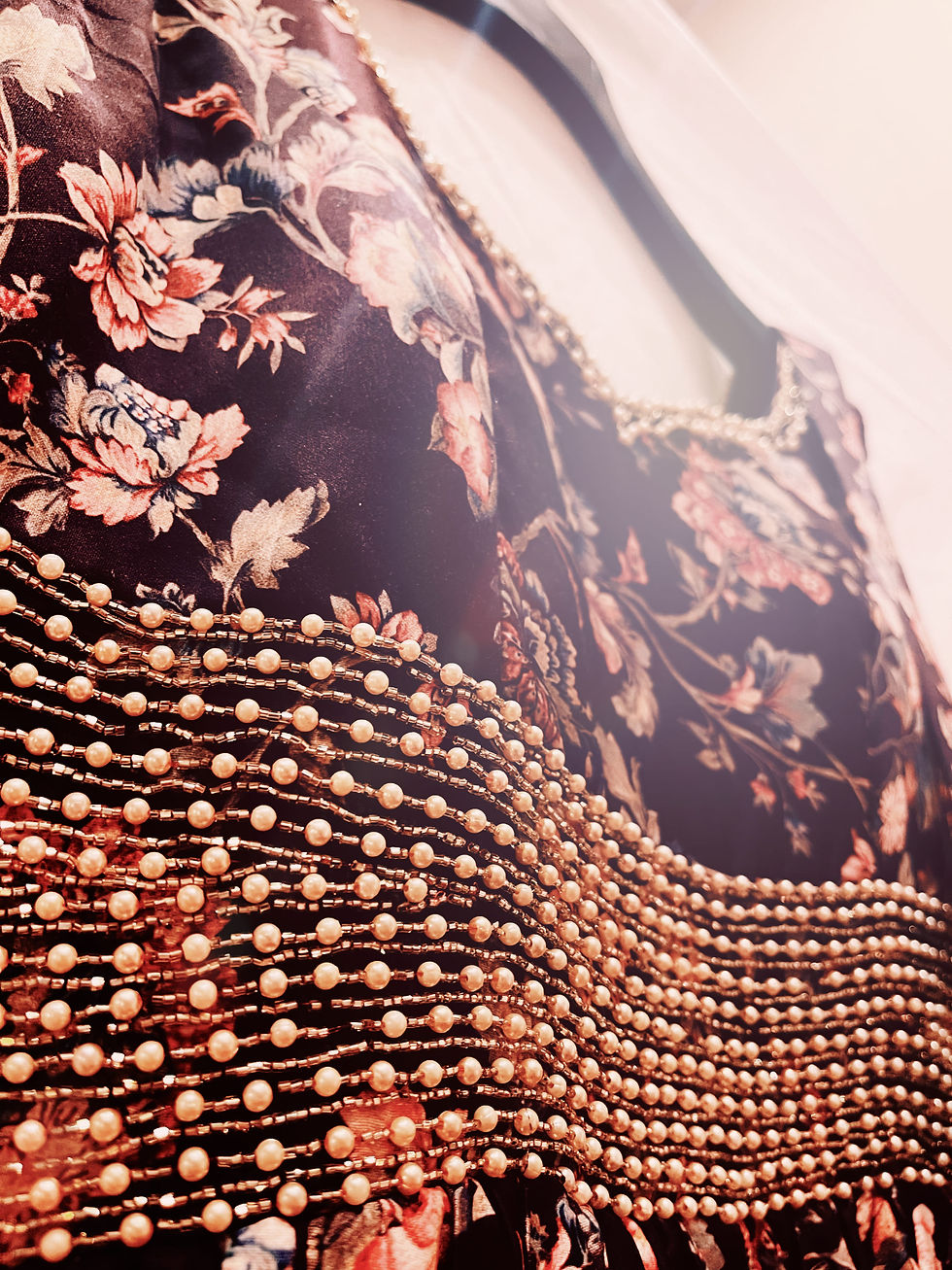 Thumbnail: Night Sky Purple Floral Gown (with custom purse)