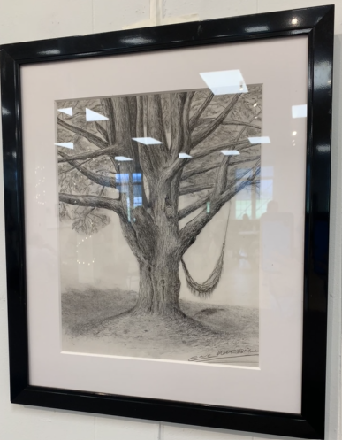 "Rest" by Eric Messin, charcoal, $250