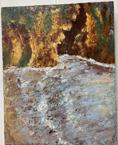 "Summer Beach After the Rain" by Alice Chen, oil, $250