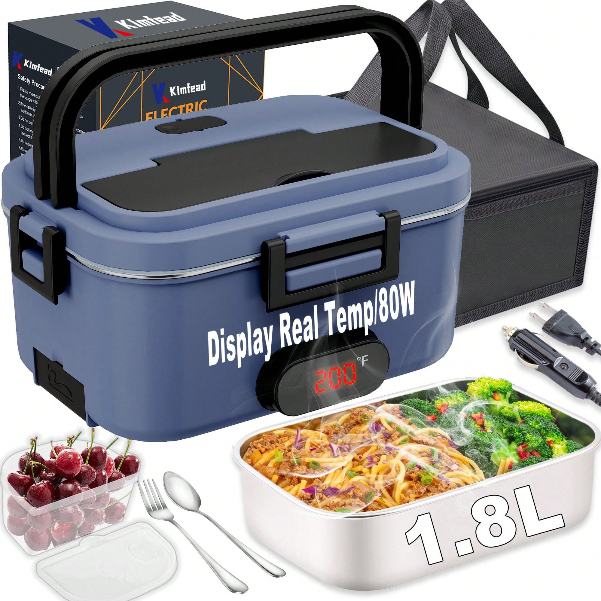 80W Electric Heated Lunch Box, 1.8 L