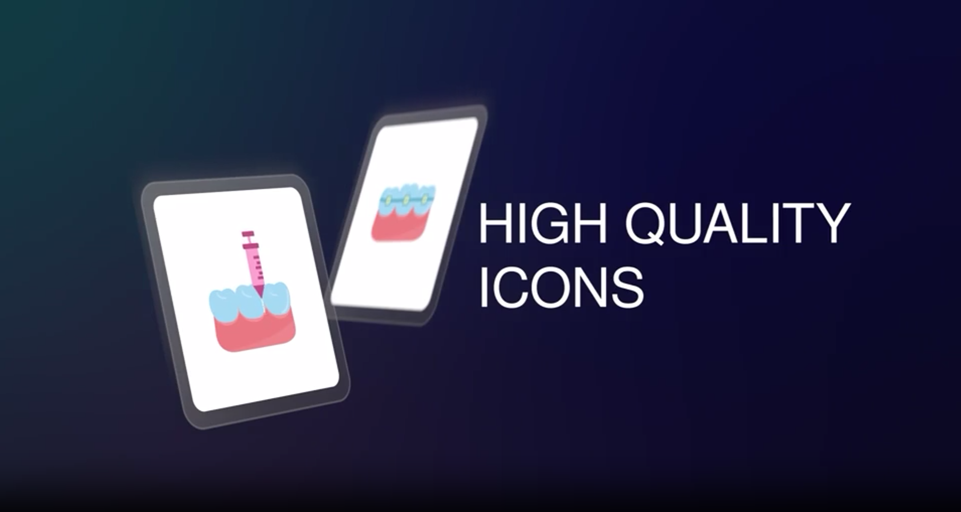 Animated Dental Care Icons for Health Presentations