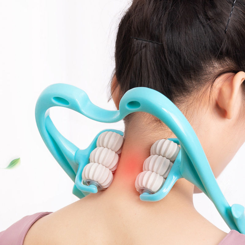 Six-Wheel Manual Cervical Massager for Neck Back Waist - Muscle Tension Relief