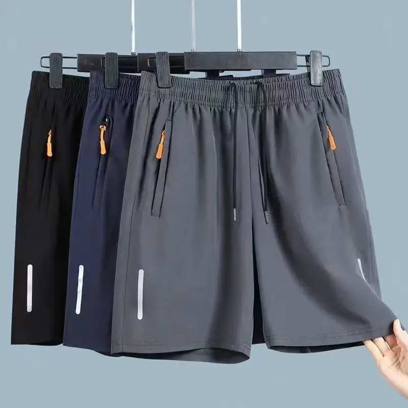 Summer Men Shorts Ice Silk Running Gym Sport Shorts Quick Dry Breathable Beach