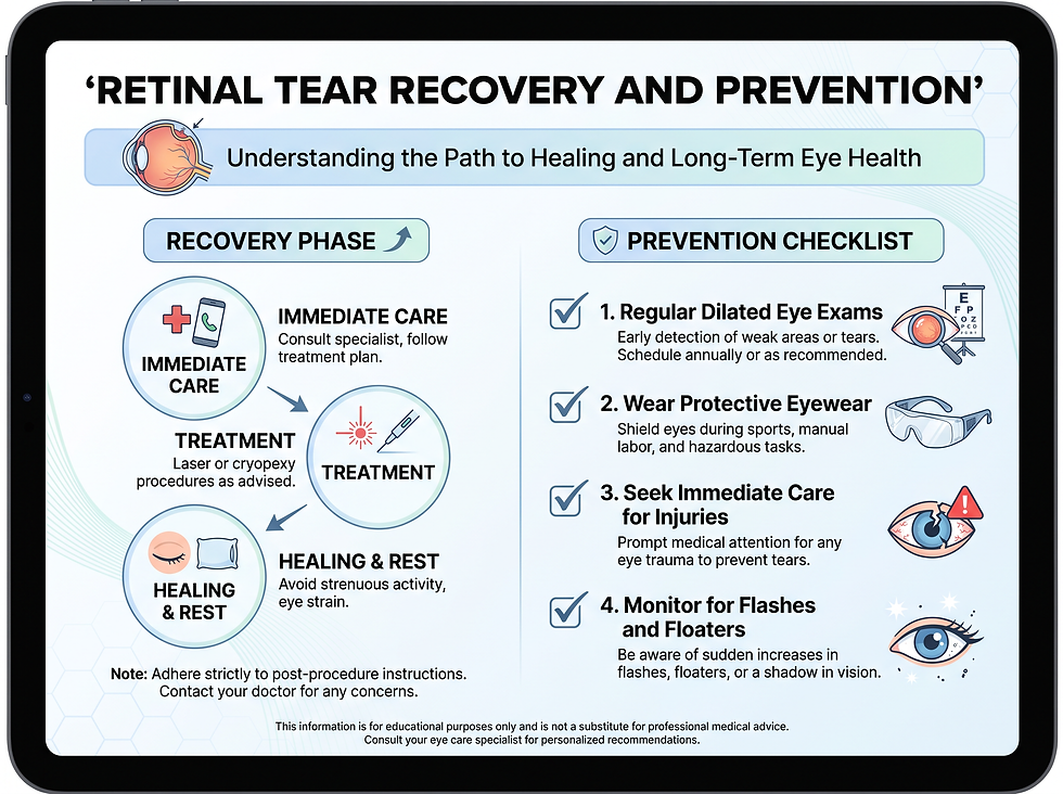 Retinal tear recovery phase and prevention checklist