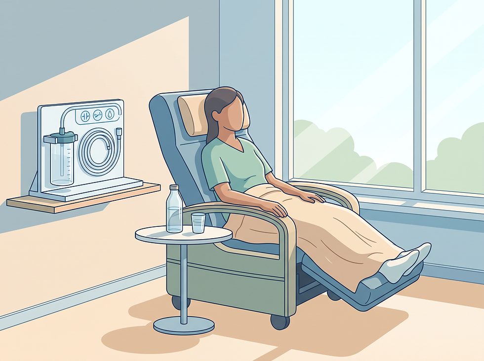 Conceptual recovery setup for post-surgical monitoring and comfort