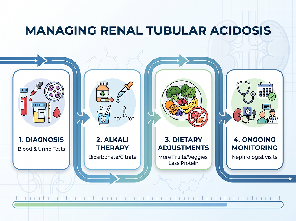 Four-step roadmap for managing renal tubular acidosis: diagnosis, alkali therapy, dietary adjustments and ongoing monitoring