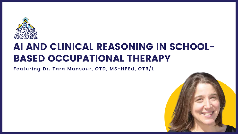 Banner stating the name of the OT Schoolhouse Podcast Episode - School-based benefits of aquatic therapy