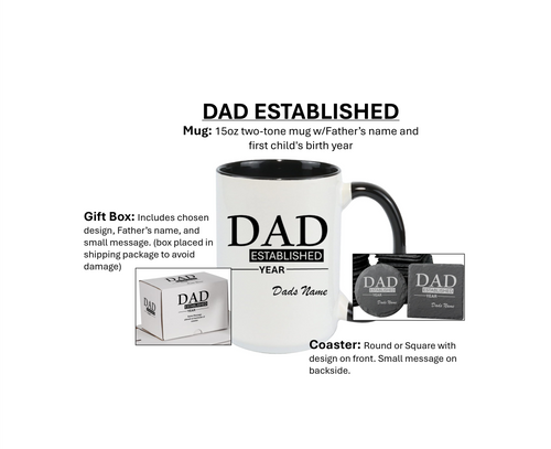 DAD ESTABLISHED 15oz Mug Set | Jackmfd