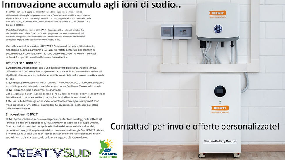 Sistema di Accumulo agli Ioni di Sodio
