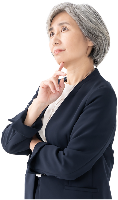 悩むシニア女性