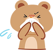 風邪をひいた熊