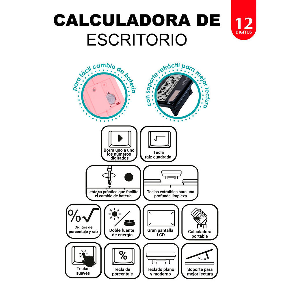 Miniatura: Calculadora Offi-Esco 12 Dígitos Grande OE-971