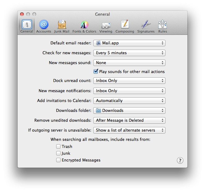 mail prefs