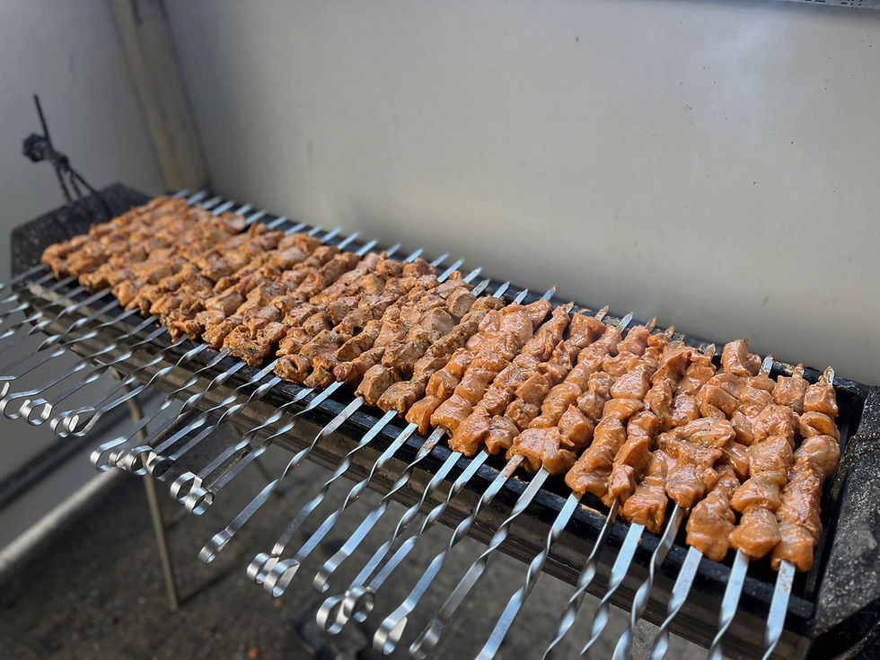 Schaschlik vom Holz-Kohle Grill