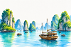 Ha Long Bay Illustration