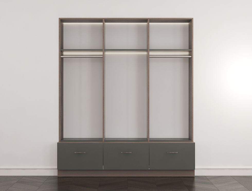 Thumbnail: 72" Floor Mounted Closet System with Shelving and 3 Drawers