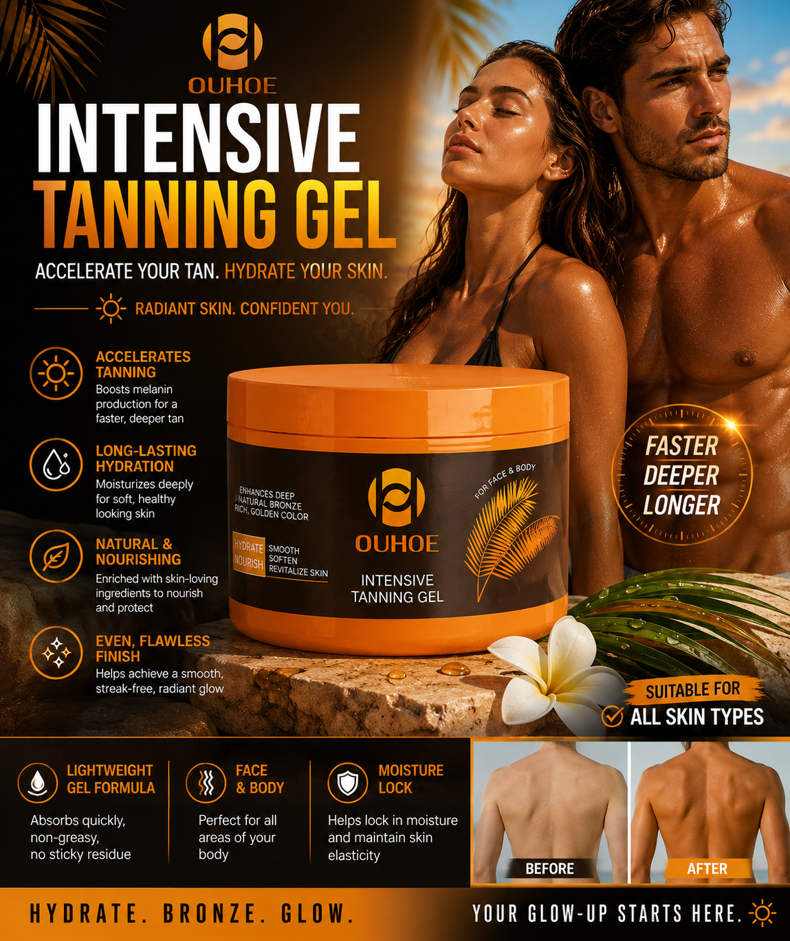 Intensive Bronzing Gel Self Tanner for Face and Body