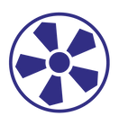 K+M Haustechnik Logo Icon Lüftung Blau
