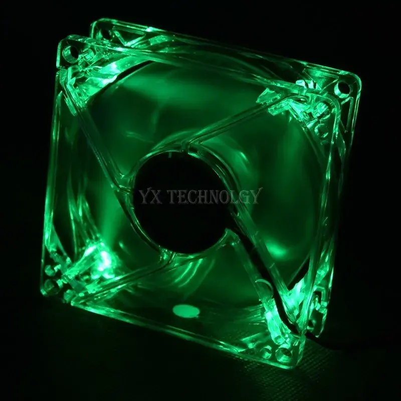 Thumbnail: SZYTF 80mm Case Fan: DC 12V 4-Color LED Brushless Cooling for PC, 3/4-Pin.