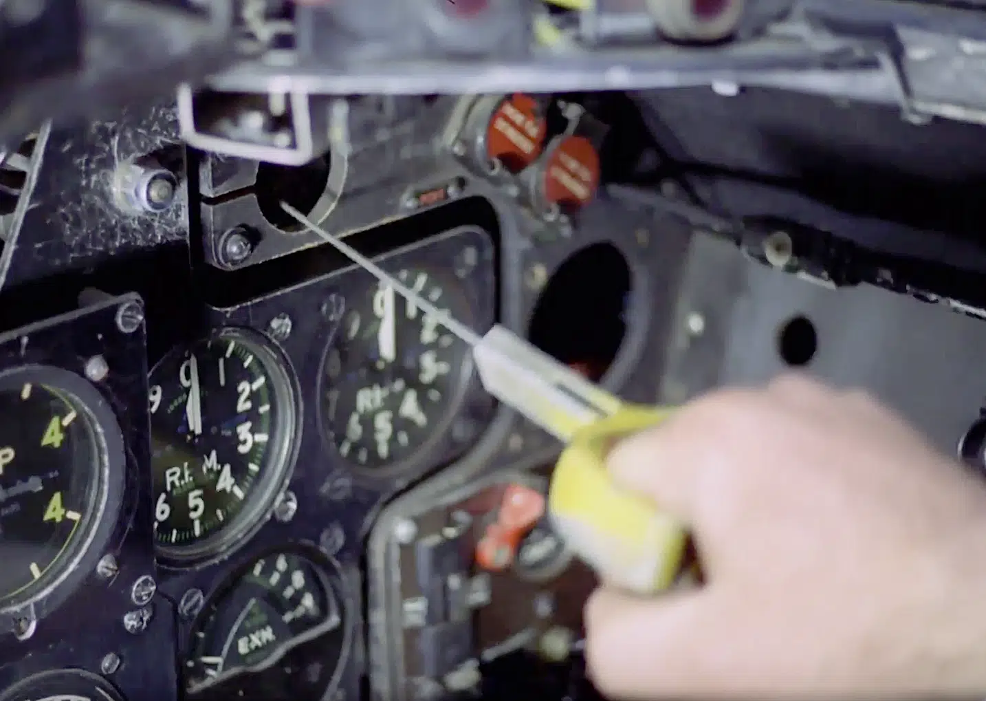 The pilot manually ejects "Number Six" out of the back seat of Gloster Meteor WA634 in 'THE PRISONER' episode 'Many Happy Returns'
